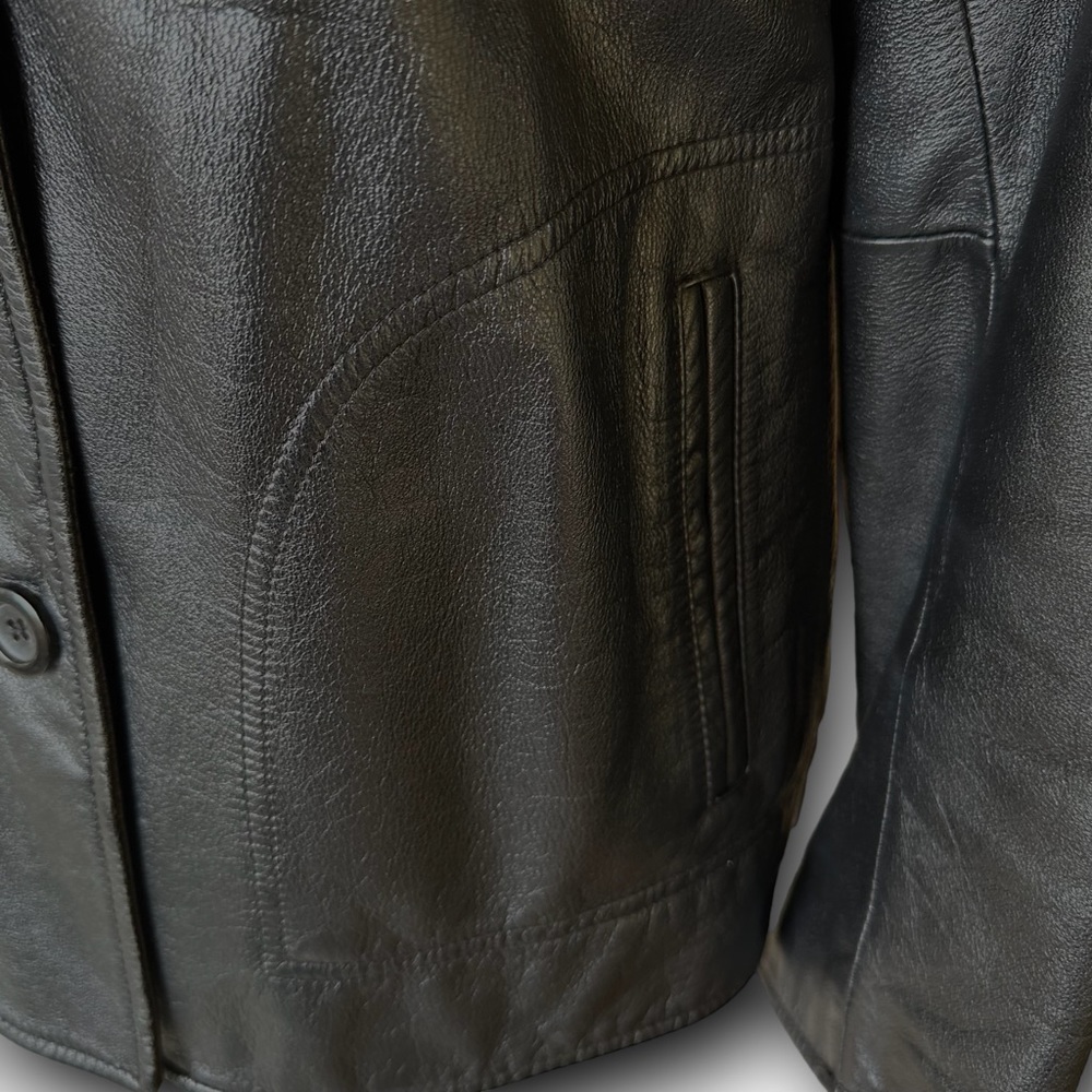 Vtg Colebrook & Co Black Leather Jacket Size Petite Medium - Picture 7 of 15